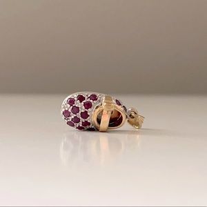 14k gold rubies baby shoe pendant charm